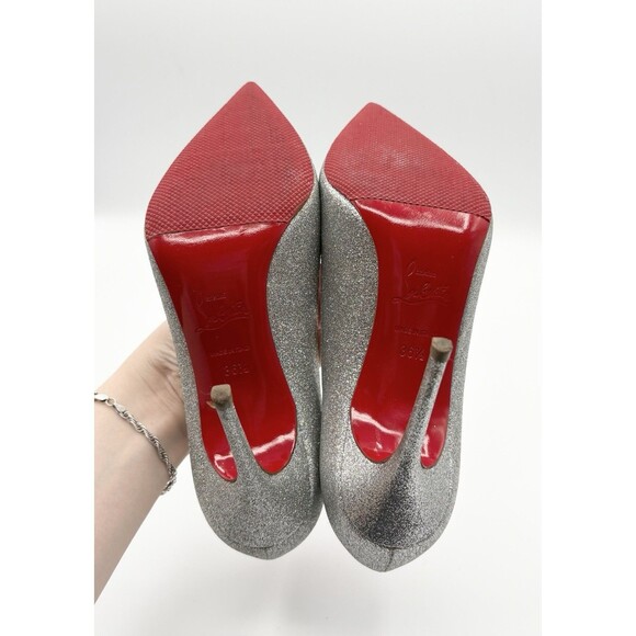 Christian Louboutin Sparkling Silver Heels - Picture 10 of 14